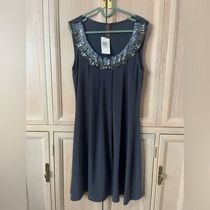 NWT Beaded Neckline C. Graffitti Dress    size M